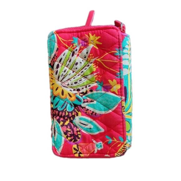 Vera Bradley All‎ In One Crossbody Wallet Pink Multi-color RFID Quilted Floral - Picture 2 of 11